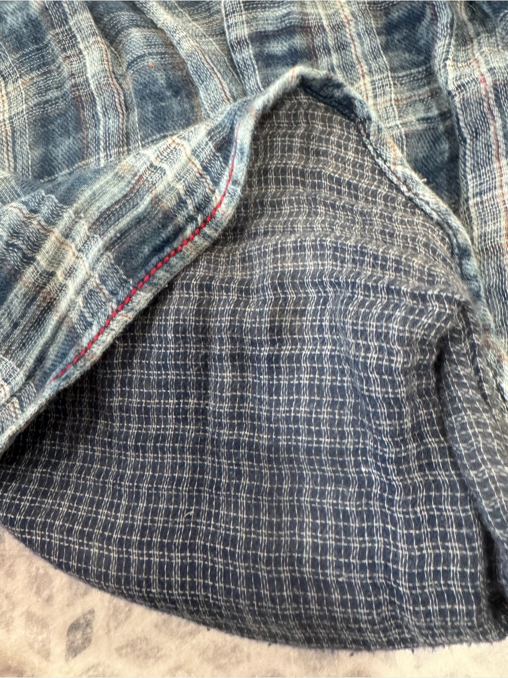 Sundance Embroidered Floral Plaid Button Down Tunic Top Blue Small Gauze Lagen - Picture 11 of 15